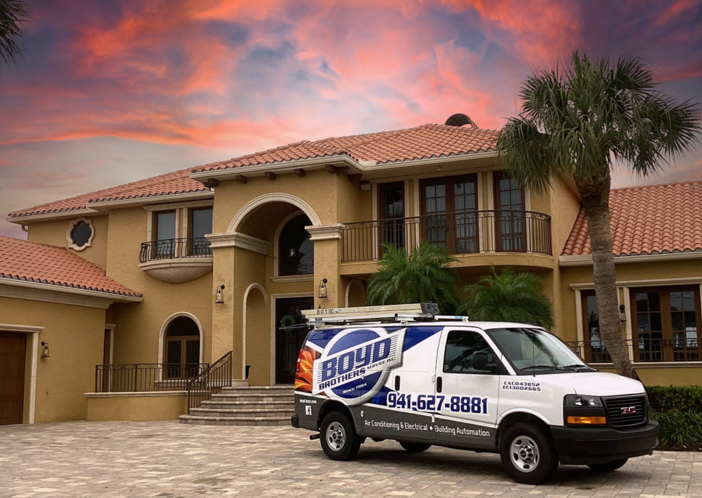 Boyd Brothers work truck arriving at a customer’s home in Punta Gorda, Florida